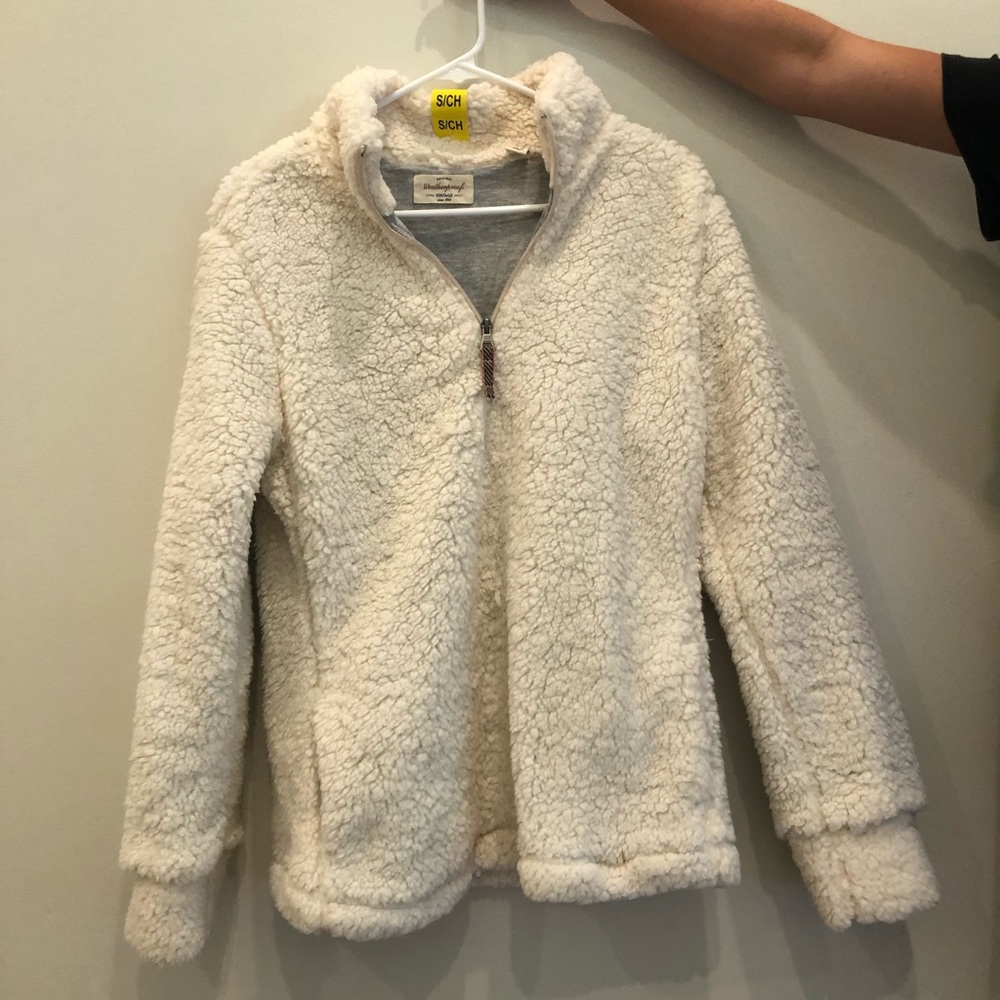 big and comfy white sherpa jacket